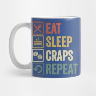 Funny eat sleep craps repeat retro Mug